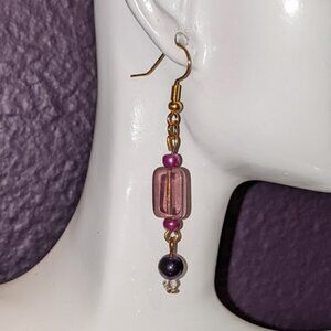 Pink Glass Chandelier Earrings